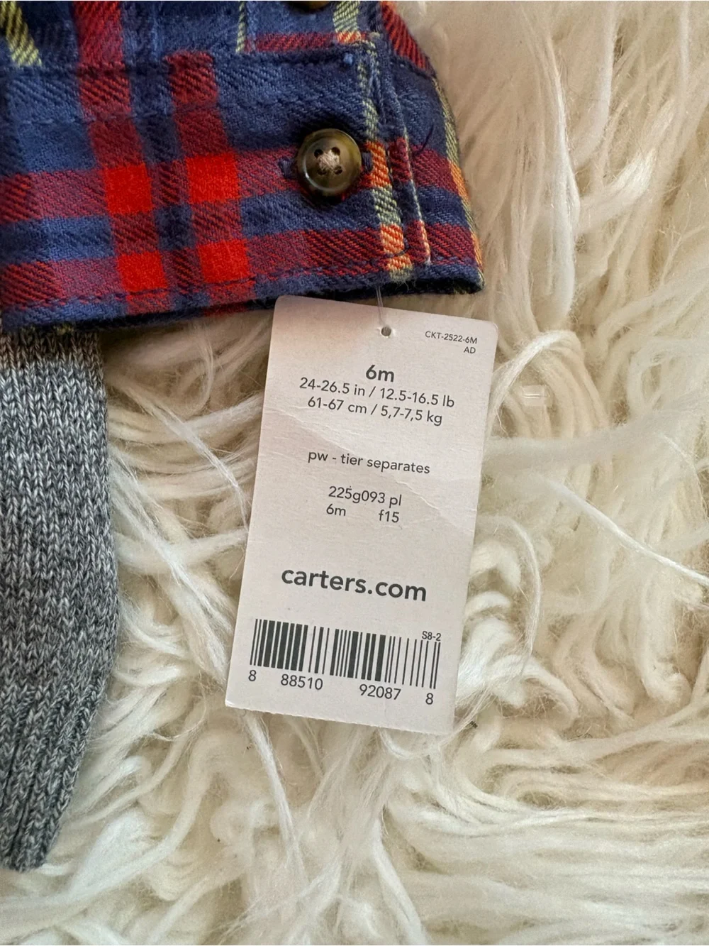 NWT Carter’s Baby Boy Plaid Shirt & Sweater Vest Set 6M